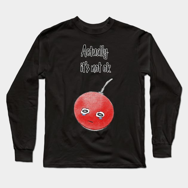 Google Home is not ok - pink on black Long Sleeve T-Shirt by Uwaki